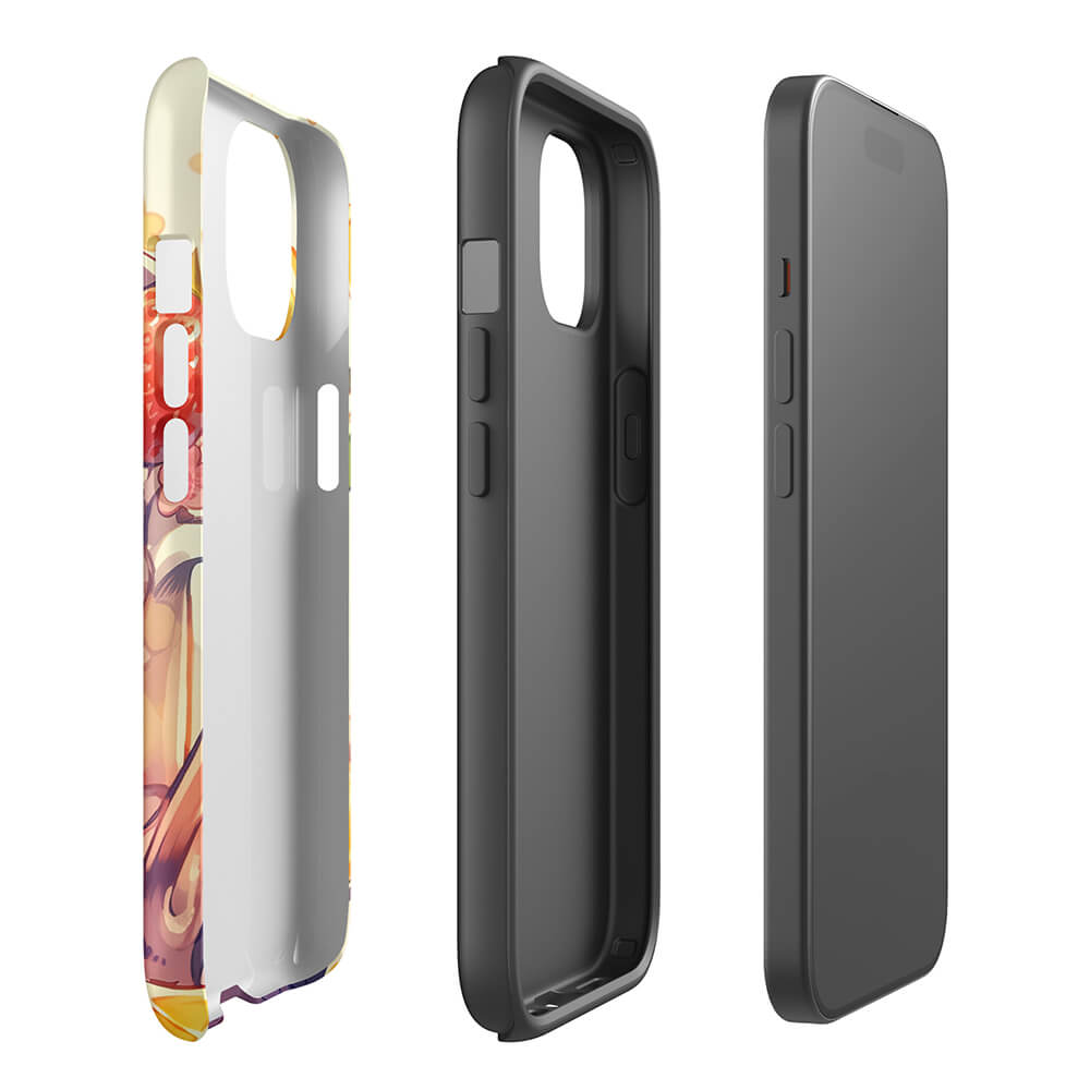 Happy Auk Fruity Bubble Tea iPhone 15 Tough Case Side View