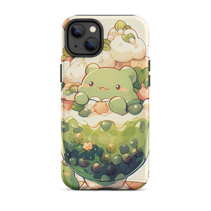 Happy Bear Green Bubble Tea iPhone 14 Plus Tough Case
