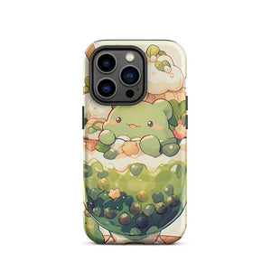 Happy Bear Green Bubble Tea iPhone 14 Pro Tough Case