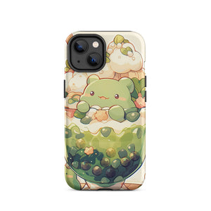 Happy Bear Green Bubble Tea iPhone 14 Tough Case