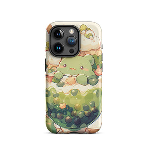 Happy Bear Green Bubble Tea iPhone 15 Pro Tough Case