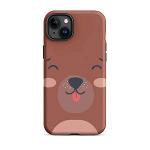 Happy Toon Bear Tongue Out iPhone 15 Plus Robust Case