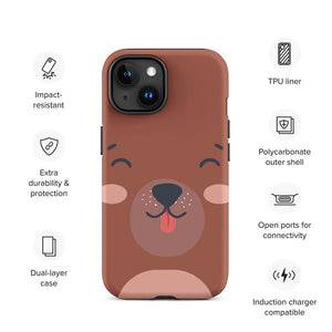 Happy Toon Bear Tongue Out iPhone 15 Robust Case Features