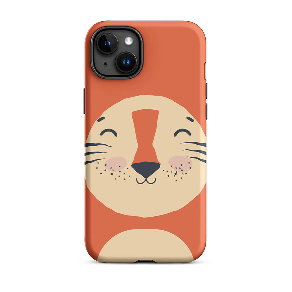 Happy Toon Lion Tongue Out iPhone 15 Plus Robust Case