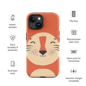 Happy Toon Lion Tongue Out iPhone 15 Robust Case Features