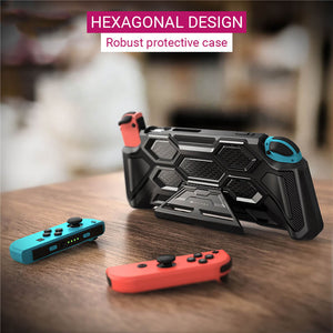 Hexagonal Design Nintendo Switch Rugged Protective Case Grip Cover