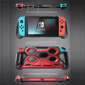 Hexagonal Nintendo Switch Rugged Protective Case Grip Cover View