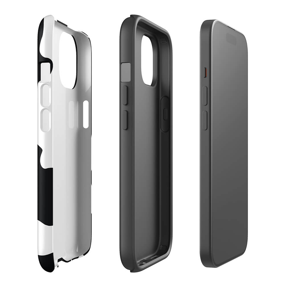 Holstein Cottage Cow Skin Pattern iPhone 15 Robust Case Double-Layer