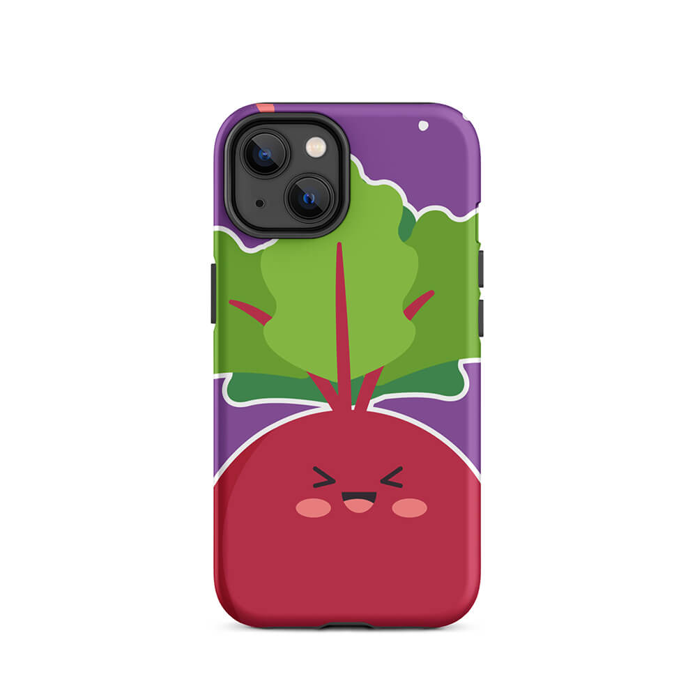 Kawaii Childish Personified Radish Face iPhone 14 Rugged Case