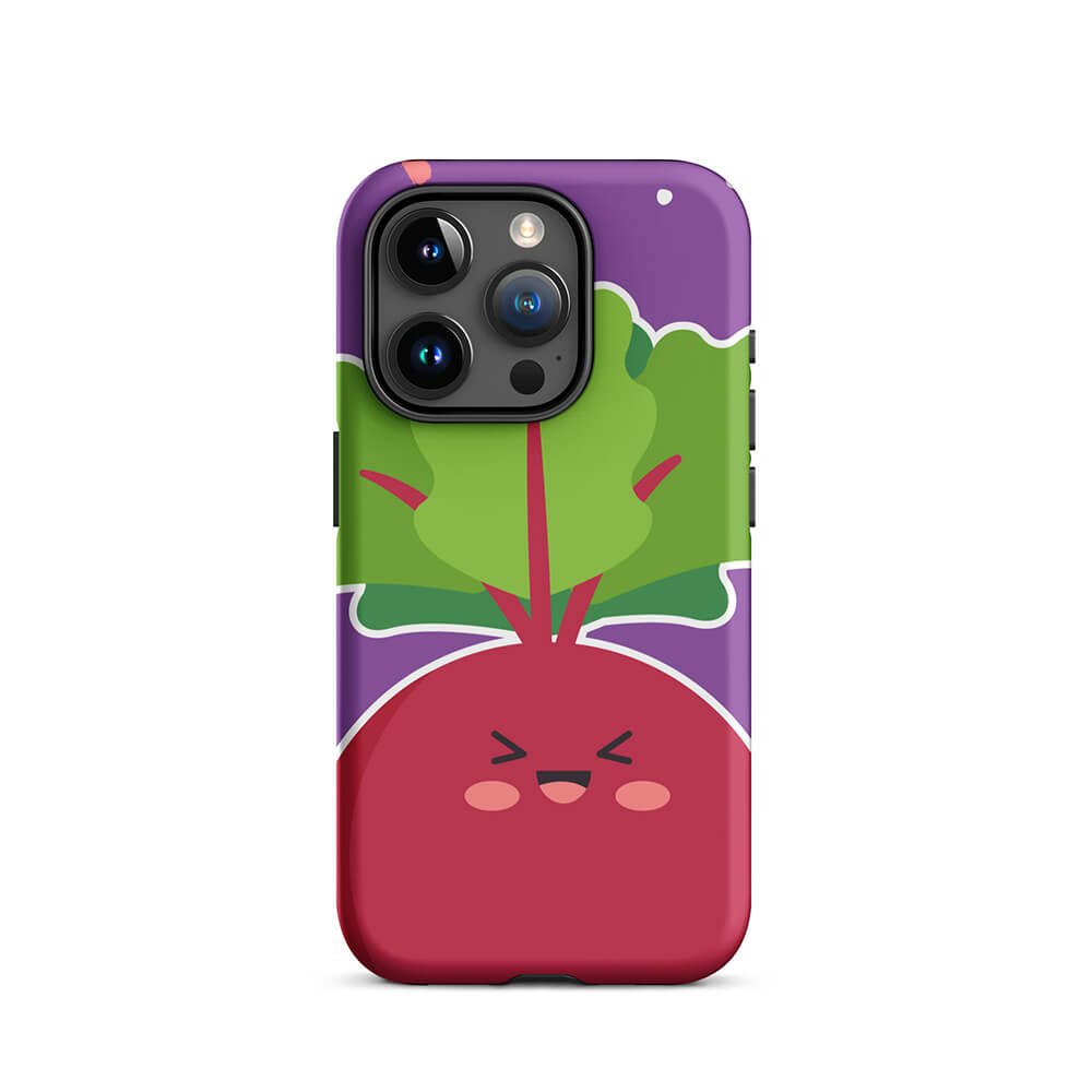 Kawaii Childish Personified Radish Face iPhone 15 Pro Rugged Case