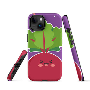 Kawaii Childish Personified Radish Face iPhone 15 Rugged Case Picture
