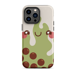 Kawaii Happy Face Bubble Tea iPhone 14 Pro Max Rugged Case