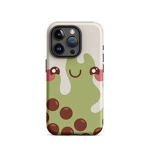 Kawaii Happy Face Bubble Tea iPhone 15 Pro Rugged Case
