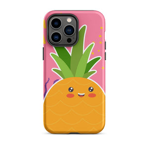 Kawaii Joyful Personified Pineapple Face iPhone 14 Pro Max Rugged Case