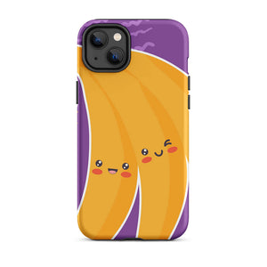 Kawaii Personified Happy Banana Faces iPhone 14 Plus Rugged Case