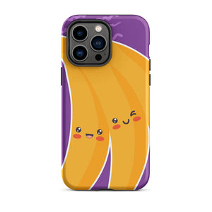 Kawaii Personified Happy Banana Faces iPhone 14 Pro Max Rugged Case