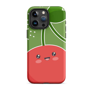 Kawaii Personified Joyful Tomato Face iPhone 15 Pro Max Rugged Case