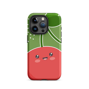 Kawaii Personified Joyful Tomato Face iPhone 15 Pro Rugged Case