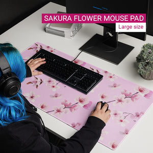 Large Cute Pink Sakura Flower Seasonal Mouse Pad Setup