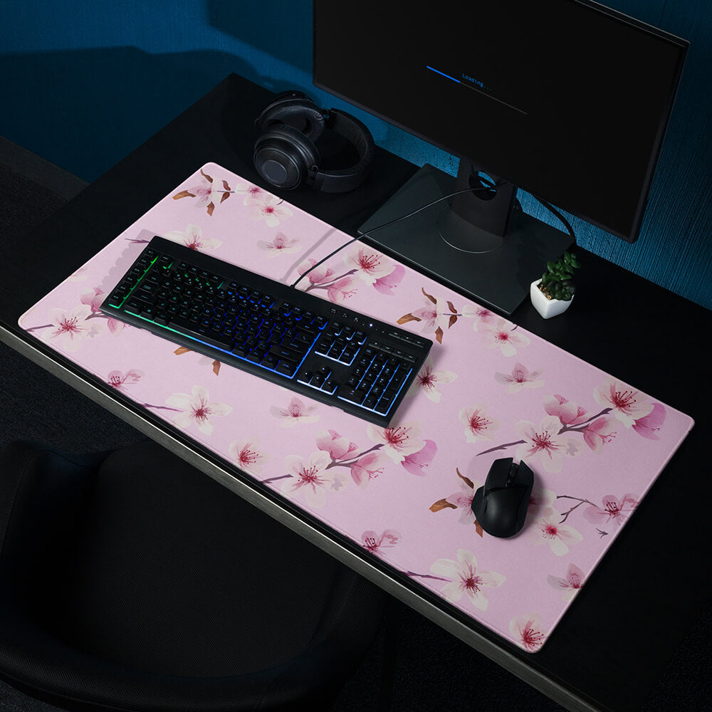Large Cute Pink Sakura Flower Seasonal Mouse Pad Setup