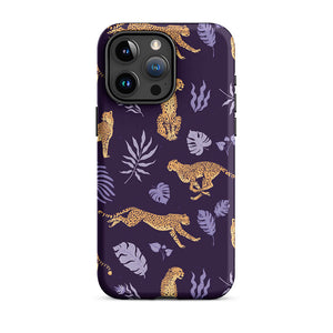 Lively Savage Cheetah Floral Leaves iPhone 15 Pro Max Robust Case