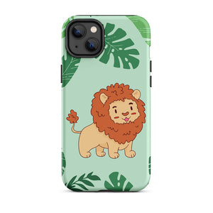 Lovely Happy Floral Jungle Lion iPhone 14 Plus Rugged Case