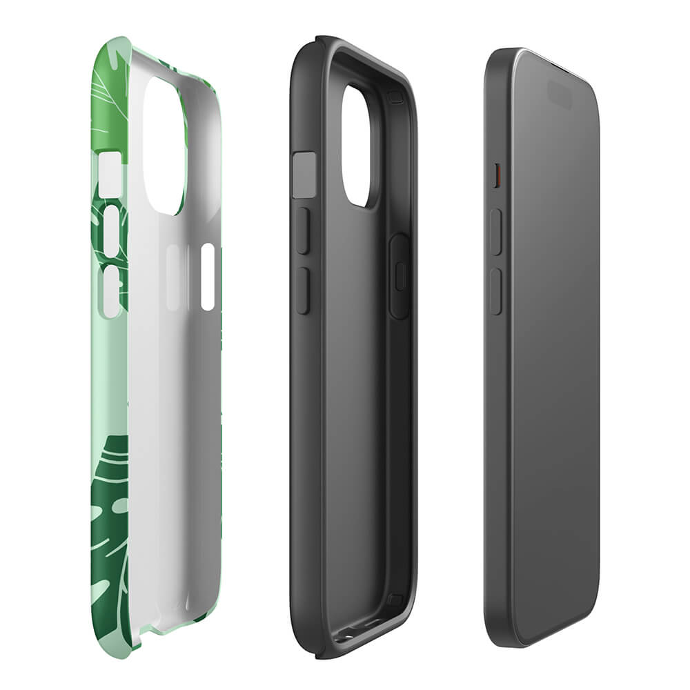 Lovely Happy Floral Jungle Lion iPhone 15 Rugged Case Double-Layer