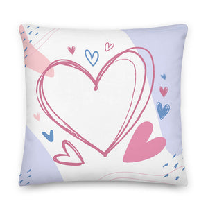 Lovely Relaxing Pastel Heart Throw Pillow 22x22"