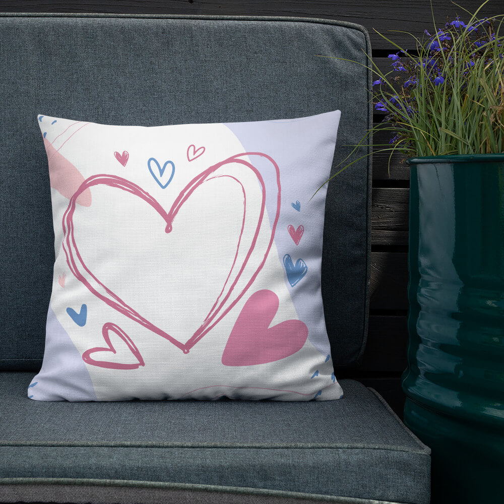 Lovely Relaxing Pastel Heart Throw Pillow Picture