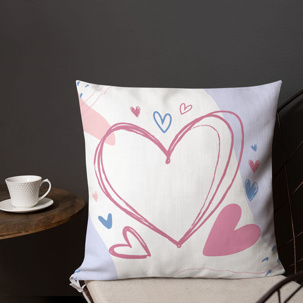 Lovely Relaxing Pastel Heart Throw Pillow Picture