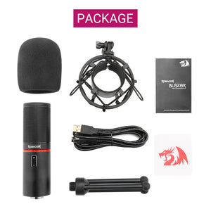 Metal Black Cardioid Microphone Tripod Shock Mount USB Package