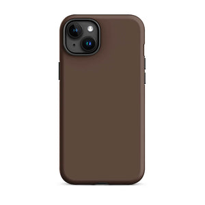 Minimalist Cozy Brown Coffee Monochrome iPhone 15 Plus Tough Case