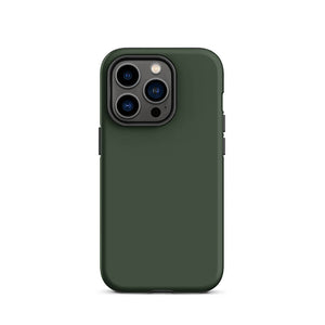 Minimalist Dark Green Tea Monochrome iPhone 14 Pro Tough Case