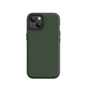 Minimalist Dark Green Tea Monochrome iPhone 14 Tough Case