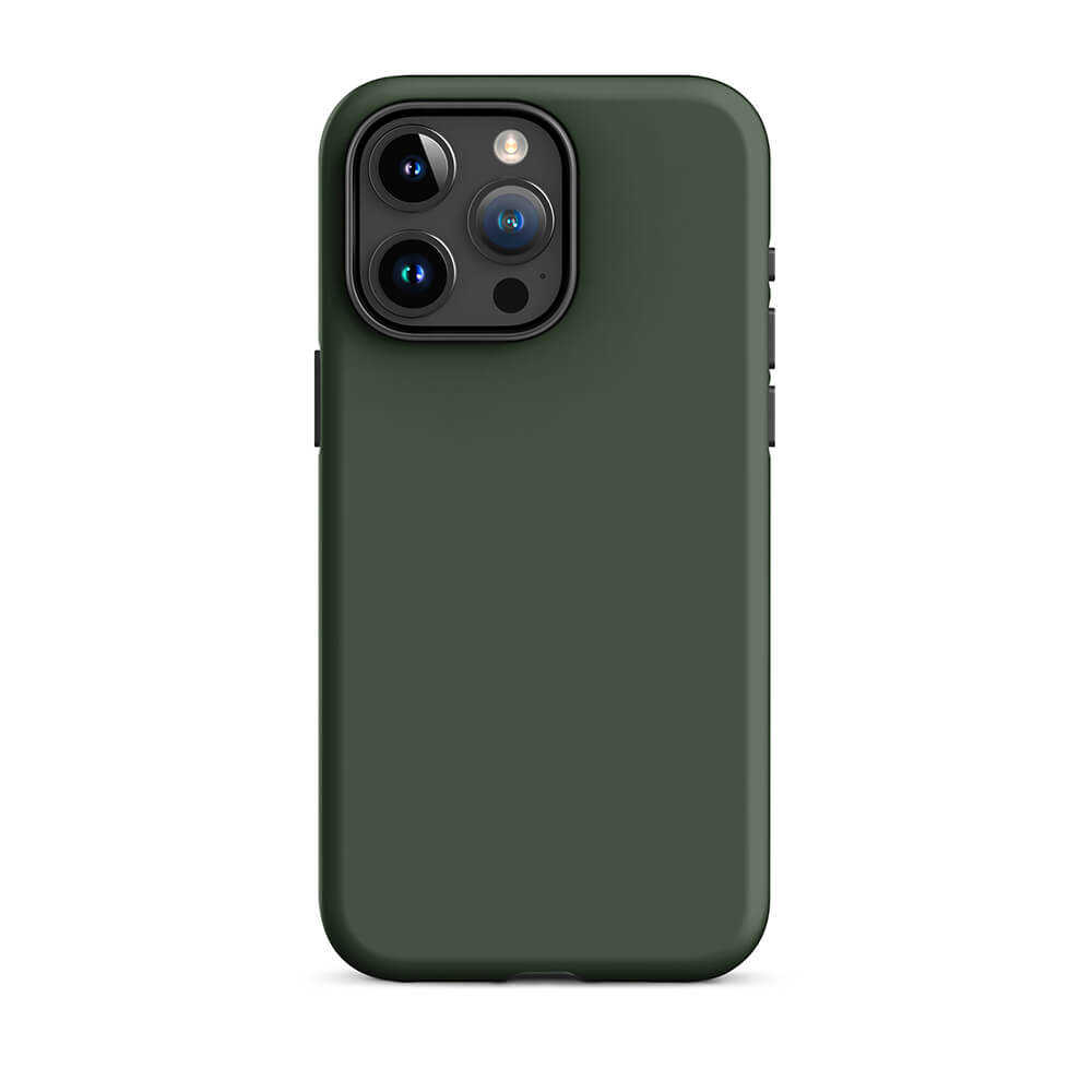 Minimalist Dark Green Tea Monochrome iPhone 15 Pro Max Tough Case