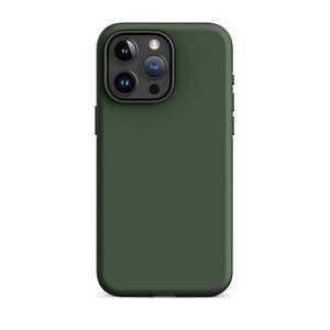 Minimalist Dark Green Tea Monochrome iPhone 15 Pro Max Tough Case