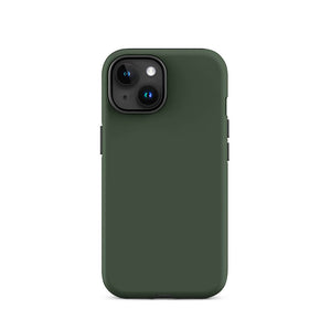 Minimalist Dark Green Tea Monochrome iPhone 15 Tough Case