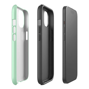 Minimalist Modern Pastel Turquoise Monochrome iPhone 15 Tough Case Double-Layer