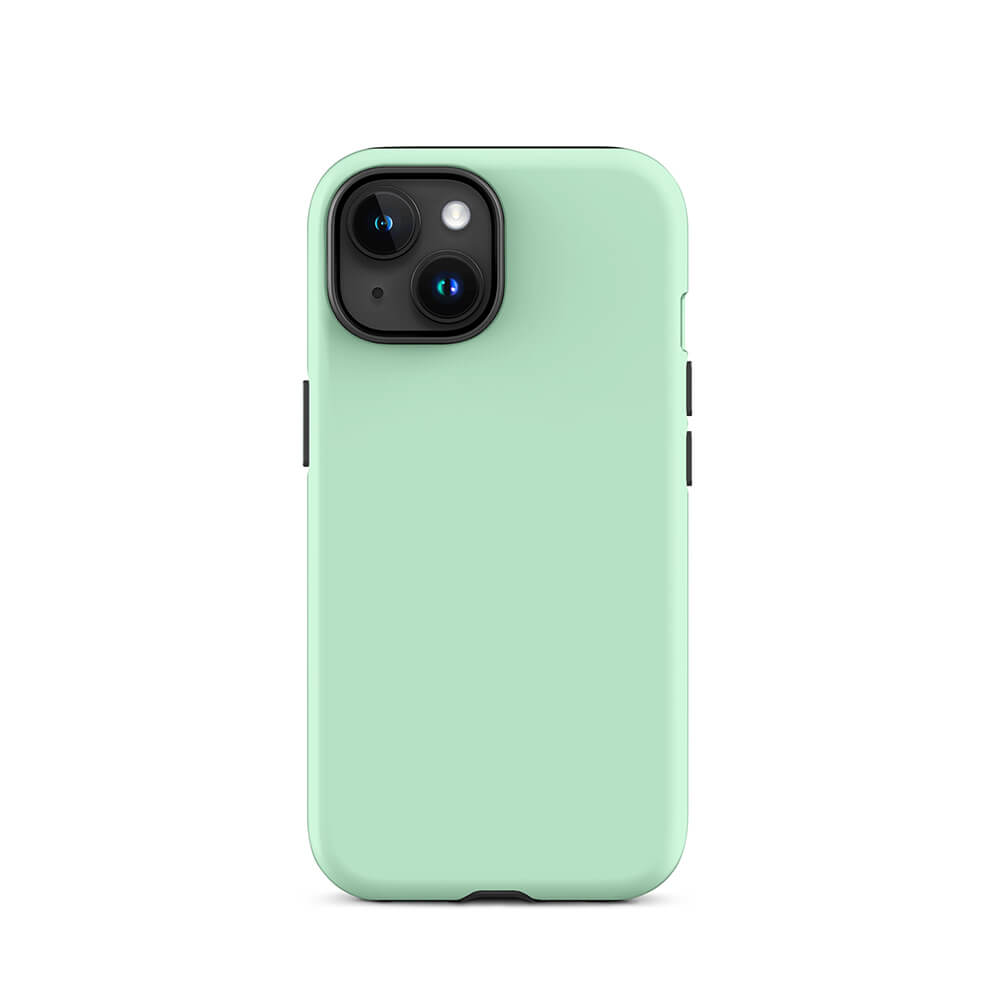 Minimalist Modern Pastel Turquoise Monochrome iPhone 15 Tough Case