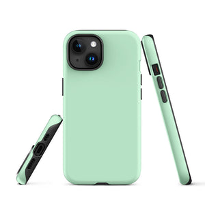 Minimalist Modern Pastel Turquoise Monochrome iPhone 15 Tough Case Picture