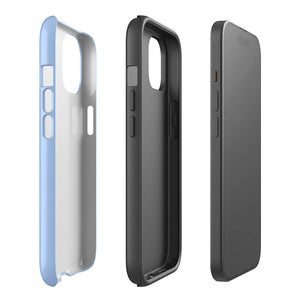Minimalist Pastel Sky Blue Monochrome iPhone 15 Tough Case Double-Layer