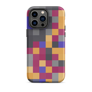 Multi-Color Abstract Pixelated Mozaic iPhone 14 Pro Max Tough Case