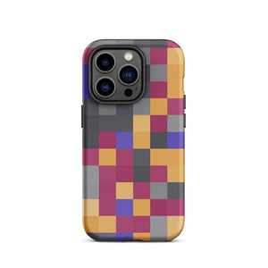 Multi-Color Abstract Pixelated Mozaic iPhone 14 Pro Tough Case