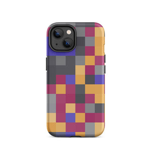Multi-Color Abstract Pixelated Mozaic iPhone 14 Tough Case