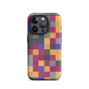 Multi-Color Abstract Pixelated Mozaic iPhone 15 Pro Tough Case