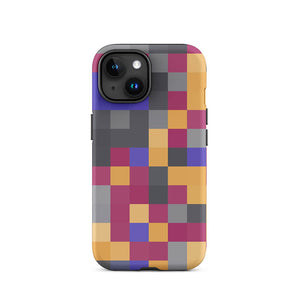 Multi-Color Abstract Pixelated Mozaic iPhone 15 Tough Case