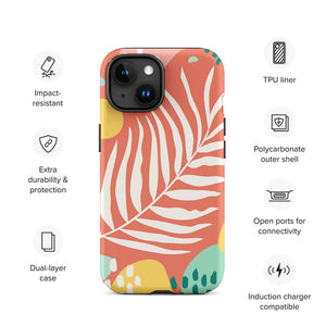 Multi-Color Oversized Plant Leaf iPhone 15 Robust Case Features