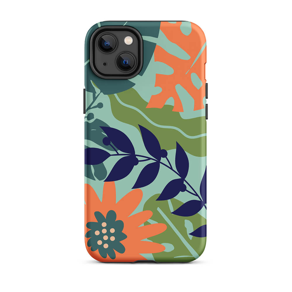 Multi-Color Seasonal Flower Leaves iPhone 14 Plus Robust Case