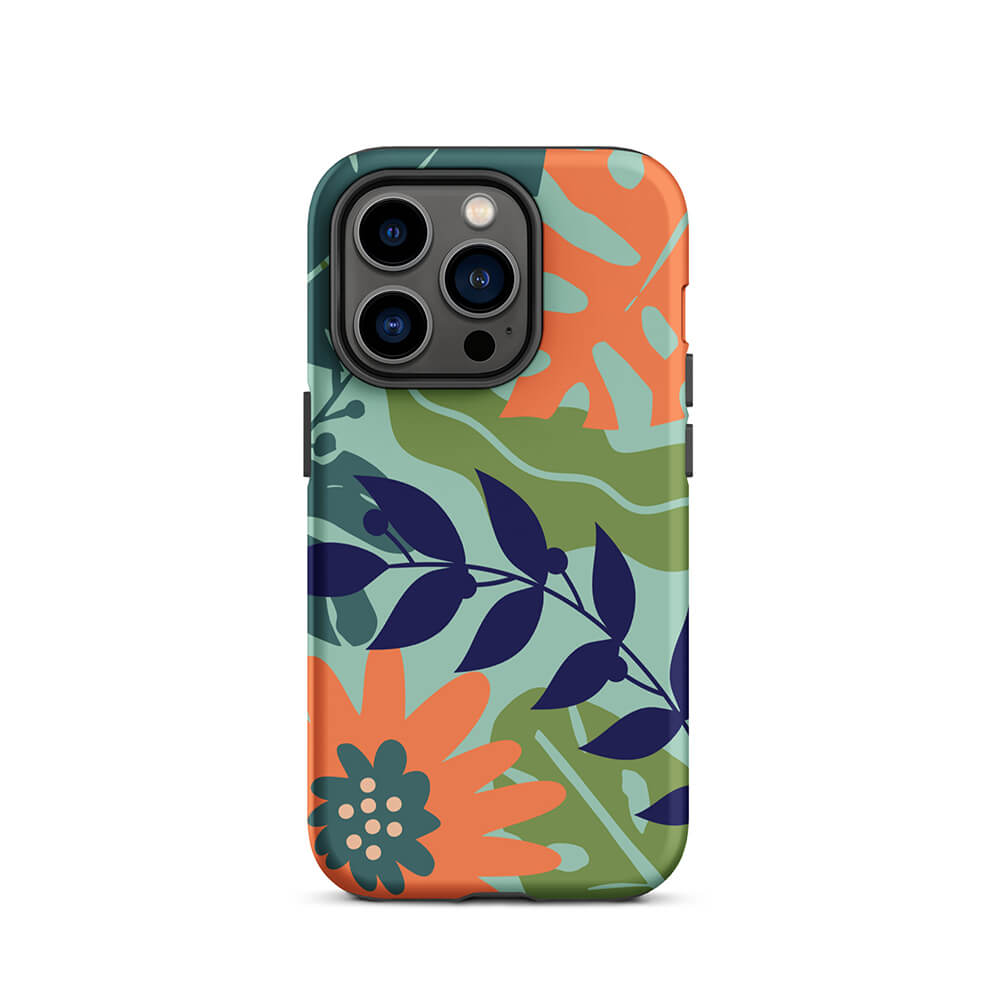 Multi-Color Seasonal Flower Leaves iPhone 14 Pro Robust Case