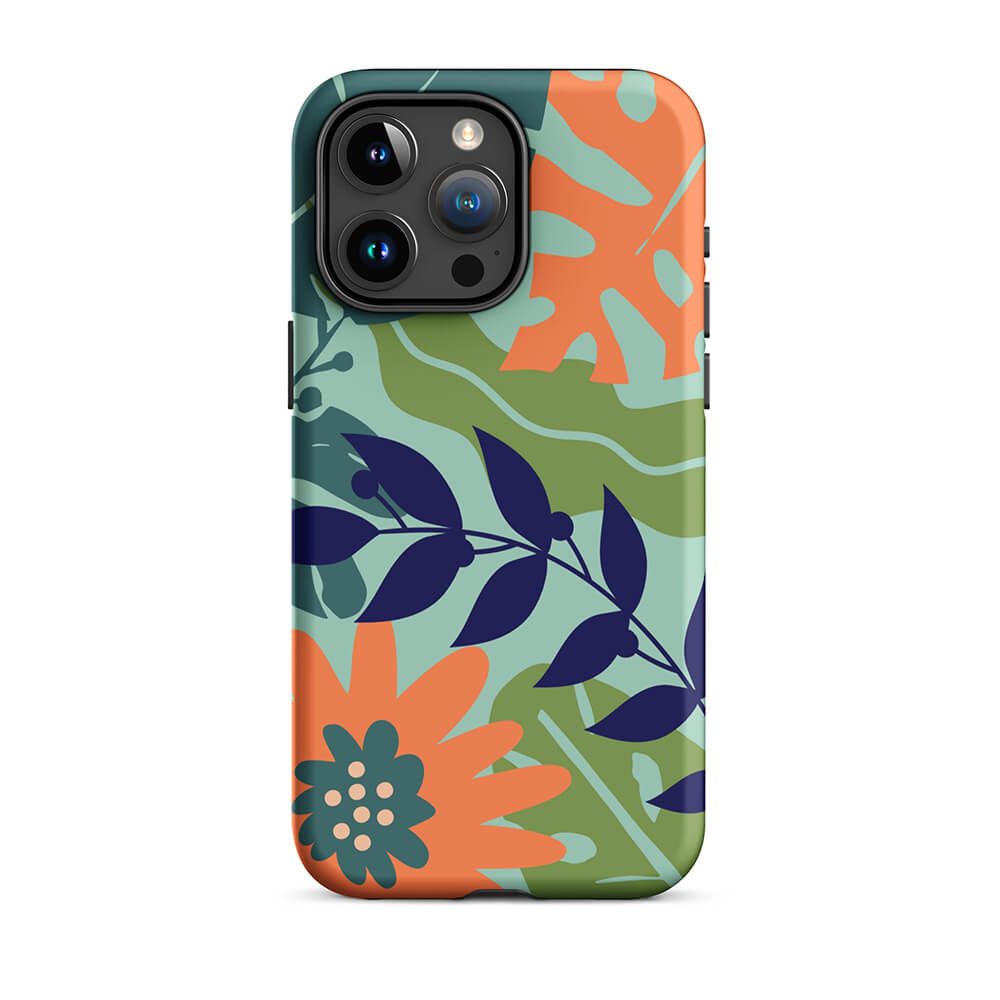 Multi-Color Seasonal Flower Leaves iPhone 15 Pro Max Robust Case